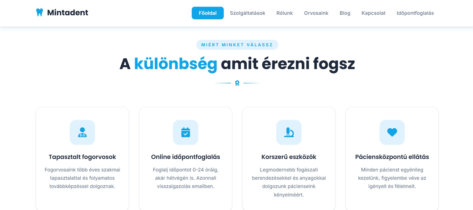 Fogászati foglalási rendszer – foglalási rendszer